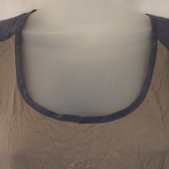 Caslon  Silk Color Block Gray & Blue Sleeveless Pocket Top LG - Picture 4 of 11